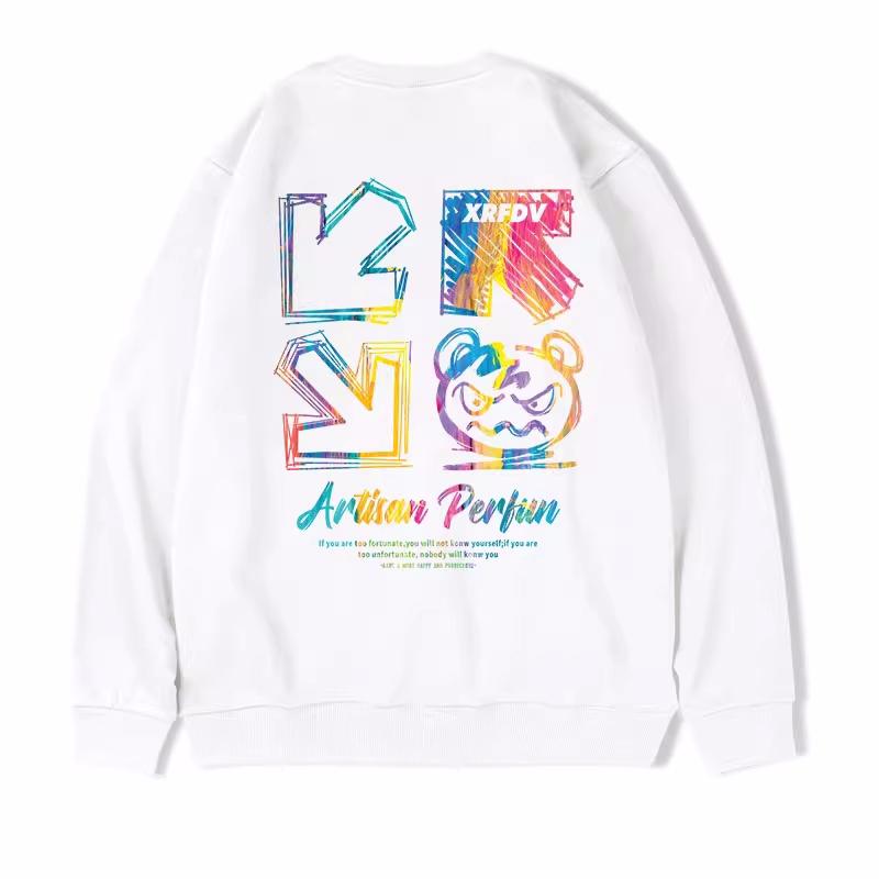 

Осенние толстовки для мужчин, красочные граффити, футболки с длинным рукавом, мужские топы, американский стиль, уличная мужская одежда больших размеров S