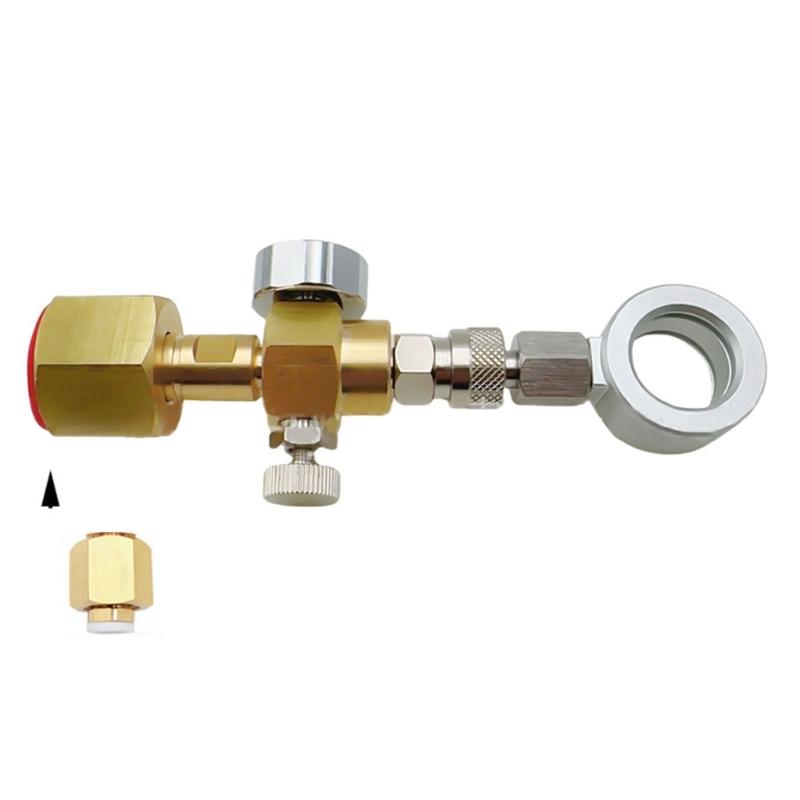 Brass CO2 Filling Adapter CO2 Adapter Pressure Control Valves Portable CO2 Brass Texture for Bottle