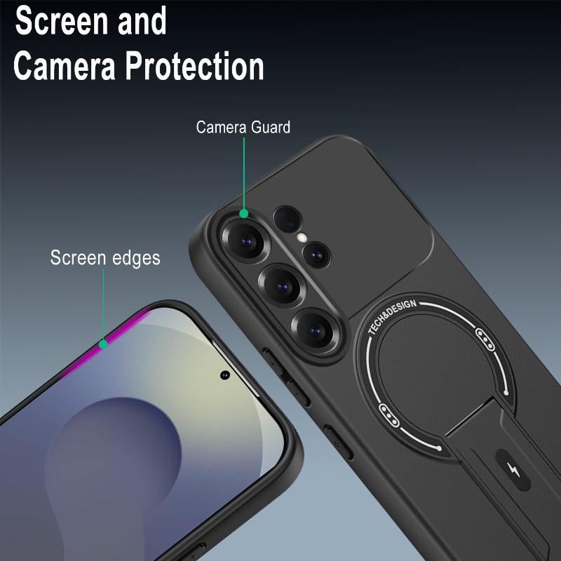 For Magsafe Magnetic Wireless Charging Bracket Phone Case For Samsung A56 A55 A54 A52 S26 Ultra S24 S23 S22 S25 Ultra Plus FE