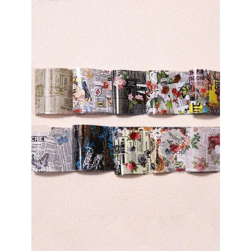 10pcs/Box Leopard Print Nail Art Transfer Foils Nail Accessories DIY Nail Stickers Nail Art Supplies