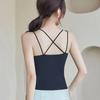 Letný tielko s vypchávkami na prsia z ľadového hodvábu, crop topy s halter krkom, dámske letné camisole, camisole bez chrbta, módne bandeau, dámska crop vesta bez rukávov