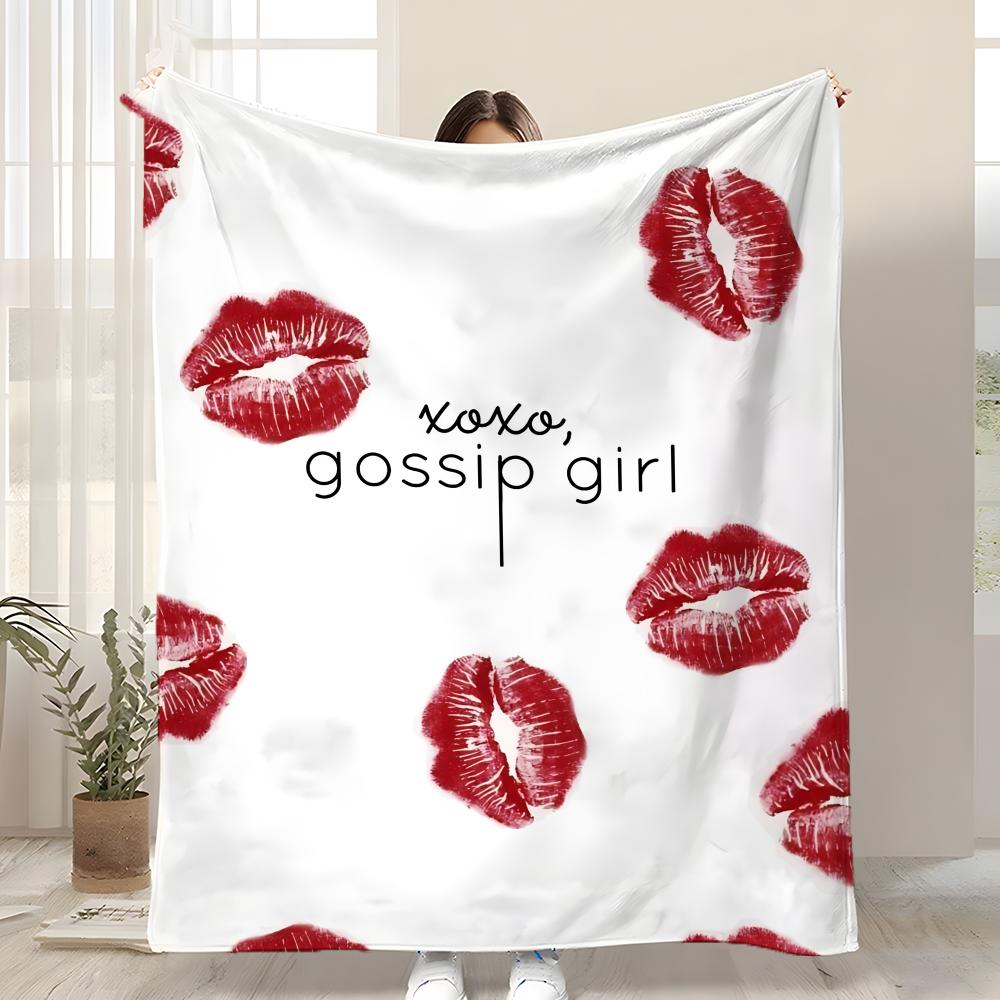 G-Gossip Girl Youth Throw Kid-Friendly Flannel Throw Blanket Soft Warm Anti-Static Washable All Season 75x90cm