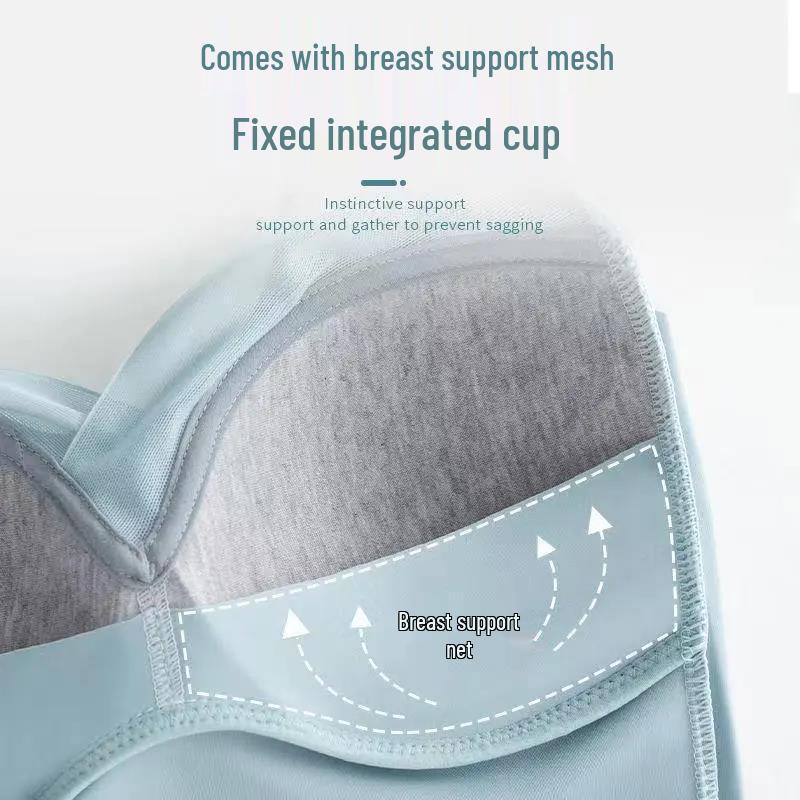 Bezešvá sportovní podprsenka z ledového hedvábí plus size s vycpávkou - Vesta bez kostic pro ženy