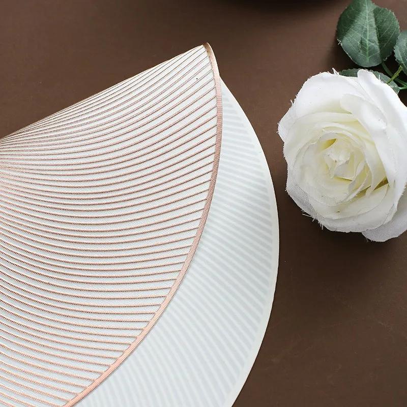 1Pc 38x38cm Round Waterproof Blooming Placemat Insulation Light Luxury Anti Slip Table Mat Home Decoration