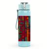 1PC Vibrant Color Block Mosaic 750ml Color Plastic Sports Water Bottle Leakproof Flip Straw Lid For Sports Office Home Use