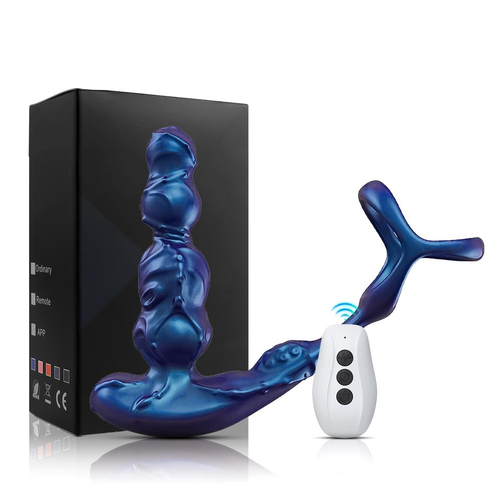 Silicone Penis Ring, Anal Plug, and Vibrator 3-in-1, Prostate and Anal Stimulation Masturbator, Male Adult Sex Toys, Sex Toys