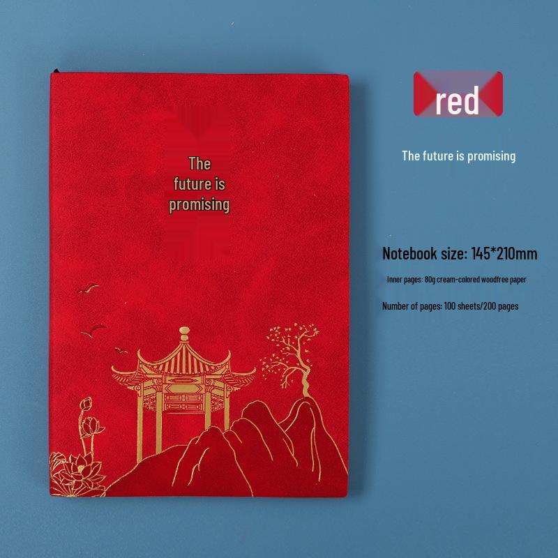 Chinese Style A5 Sheepskin Notebook Gift Set with Custom Logo