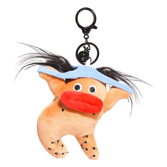Cute Plush Keychain for Backpack Funny Ugly Doll Keyring Charm Crazy Character Toy for Bags Keys Schoolbags