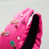 European and American Fashion Baroque Guitar Accessories Headband Fabric Hand Sewn Gemstone Pearl High Skull Hair Accessories