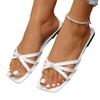 Retro Slipperswomen's Flat Heelsvacation Beach Shoes Large-sized Open-toe Sandals and Slippers