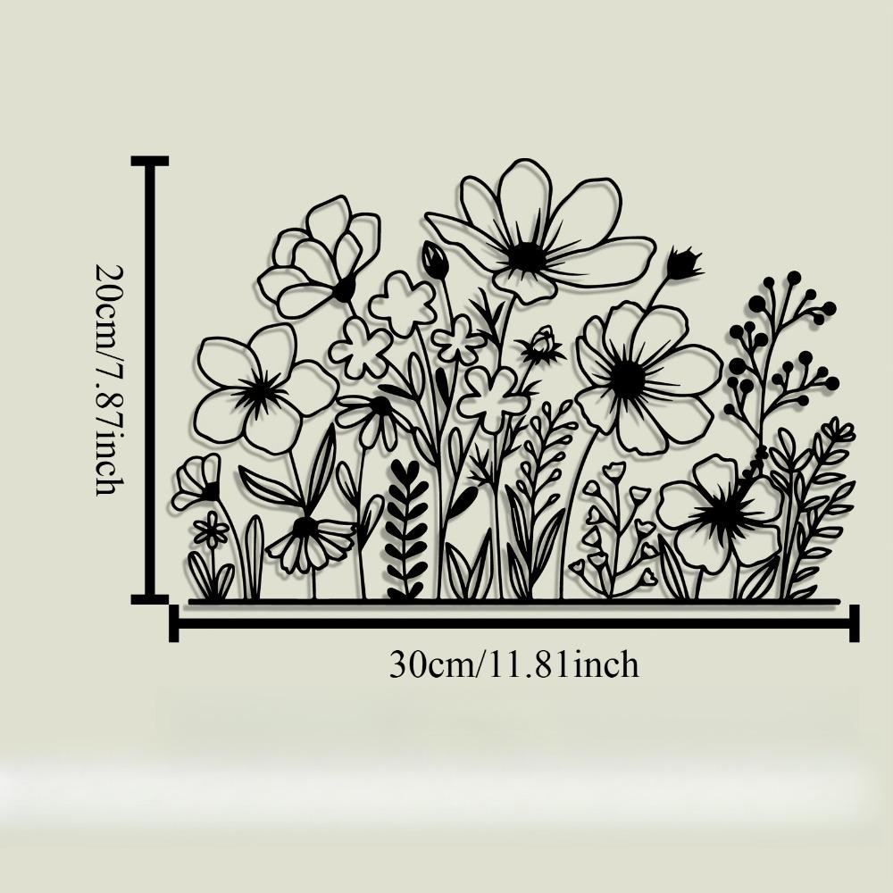 1pc Vintage Iron Flower Wall Art, Spring Rustic Metal Decor for Living Room Bedroom Patio, Outdoor Indoor Christmas Gift for Front Door