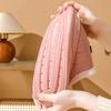 WTEMPO Couple PU Thick Flat Heel Warm Slippers Faux Leather Close-toe Autumn Winter Cotton Indoor Home Plush Slippers