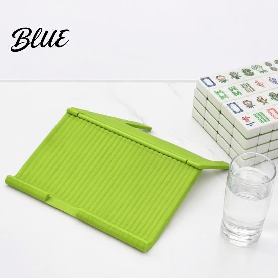 3D Printed Mahjong Card Holder for Table Under-Mat Slide-in Stand Low Profile Rack Angled Viewing Display American Space-saving Accessory