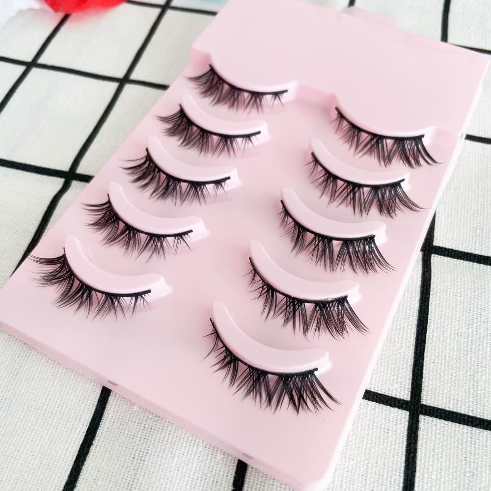Wispy Fluffy Multilayers Cross Long Lashes Handmade 3D Messy Fake Lashes  Beauty Makeup