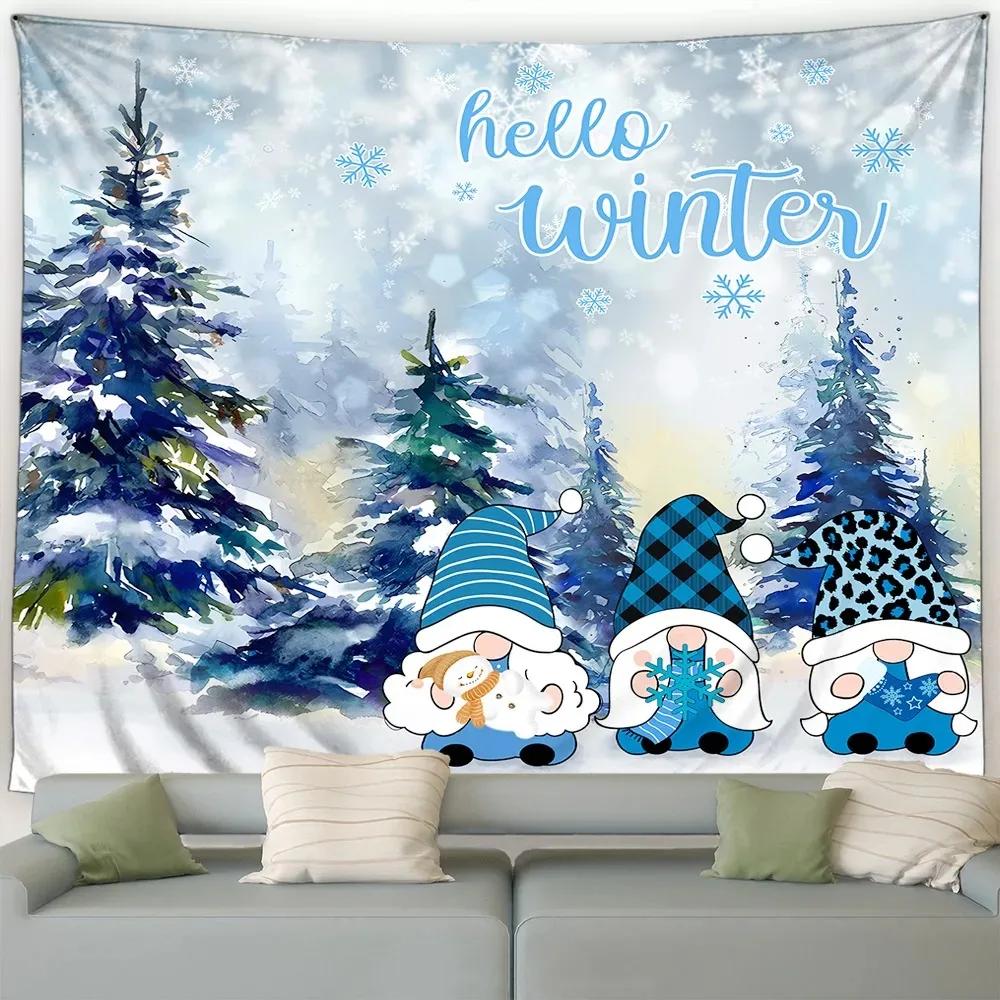 Crăciun Drăguț Om de Zăpadă Pom de Crăciun Tapiserie Dormitor Sufragerie Acasă Decor de Crăciun