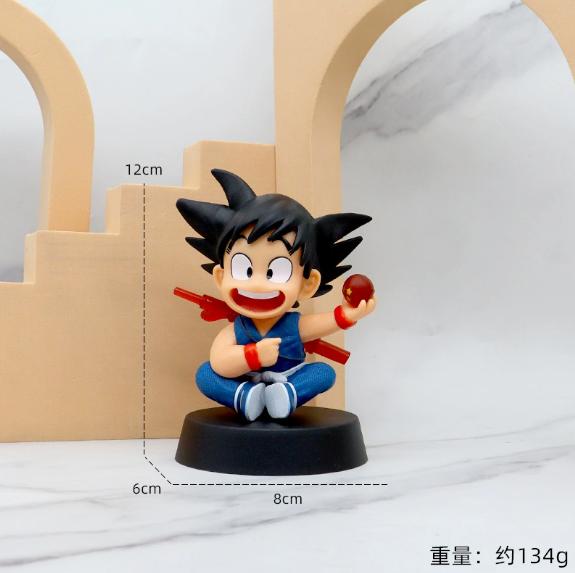 Dragon Ball Childhood Little Goku Hugs Puer Ya Mu Tea Little Follower Figures Doll Pvc Model Statue Collection Toys Ornamen Gift