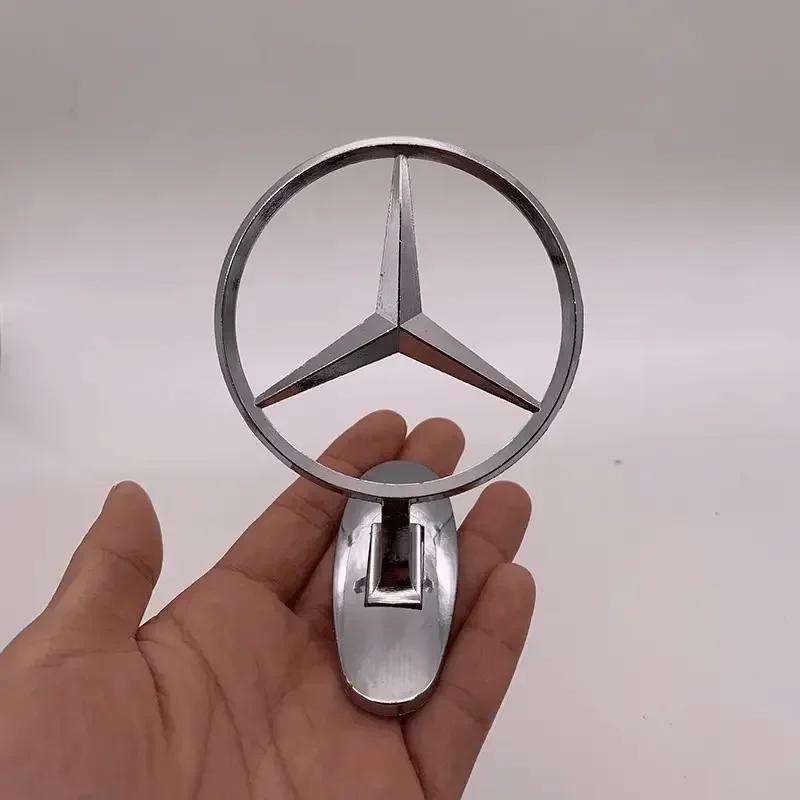 XAOJZ1 For Mercedes Benz Badge for Car Hood Front Chrome Logo Star Sticker Bottom Universal Emblem Bonnet Hood Marking for Benz