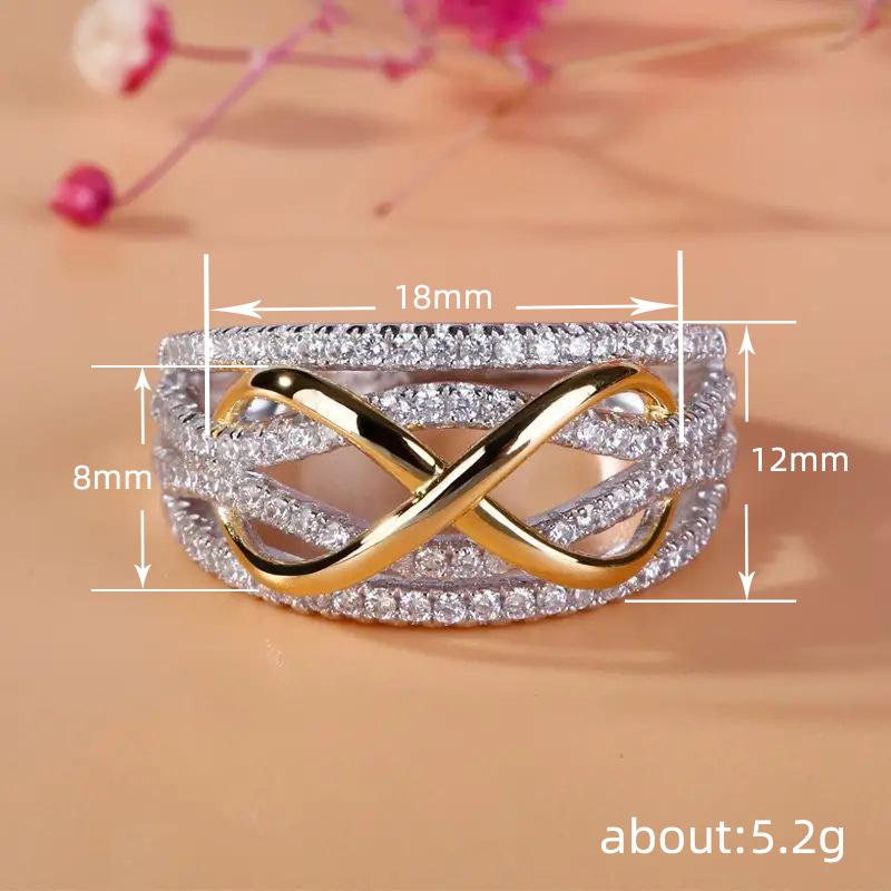 8-Character Ring For Women, Fashionable Hollow Three-Dimensional Design, Ring Contrasting Color Model, Unlimited Love Character Index Finger Ring