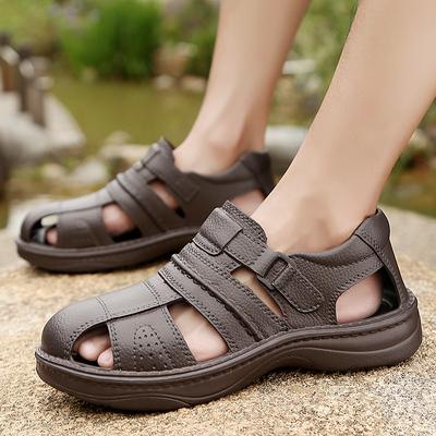 Neue Sommer Herren Sandalen Outdoor Rutschfest Strand PU Schwarz Flach Fischer Freizeitschuhe 2025 Neu2025