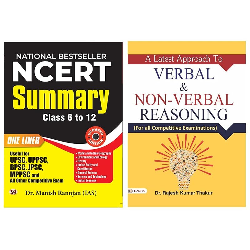 NCERT SUMMARY CLASS VI to XII and Verbal & NonVerbal Reasoning For all Competitive Examinations(Set of 2 Books) [Product Bundle] Dr. Manish Rannjan (I
