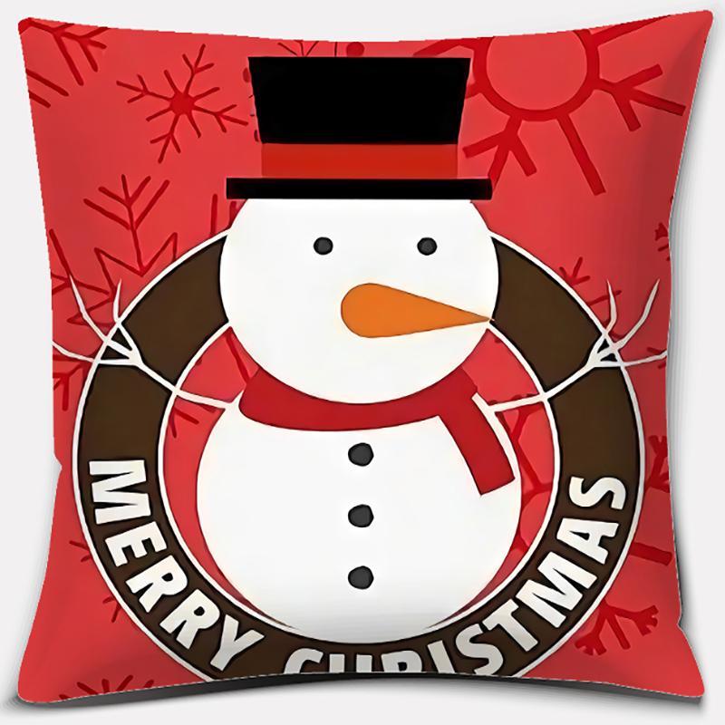 Christmas Gifts, Santa Claus, Deer, Christmas Greetings, Merry Christmas Series Pattern Pillowcase Party Pillowcase Decoration