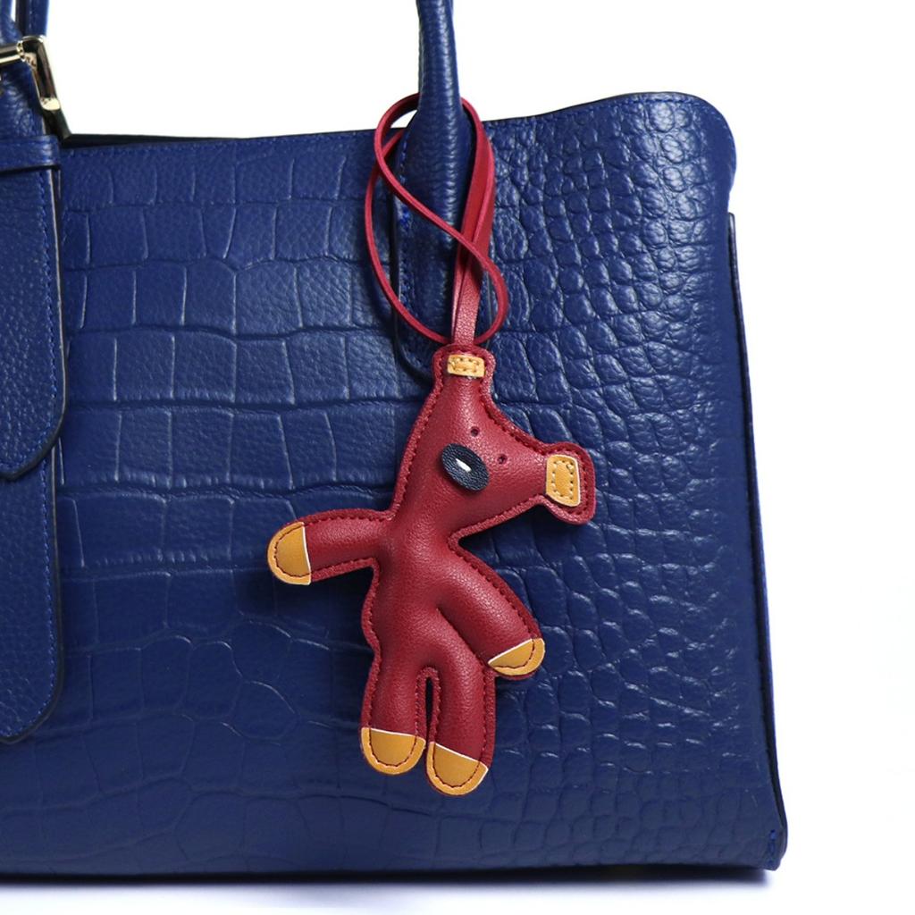 Mini Teddy Bear Keychain, Faux Leather Animal Keychain, Hanging Decoration Backpack, Handbag Hanging Decoration, Korean Version Bag Pendant