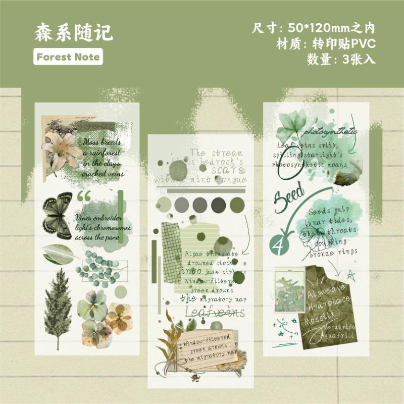 Plant Pattern Transfer Sticker For Diy Journal Notebook Decoration