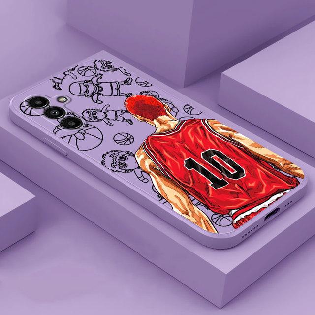 

Чехол с рисунком Slam Dunk для Samsung Galaxy A13 A12 A73 A52s A13 A32 A33 A72 A22 A52 A53 A42 A23, роскошный матовый квадратный жидкий чехол Samsung A13 5G