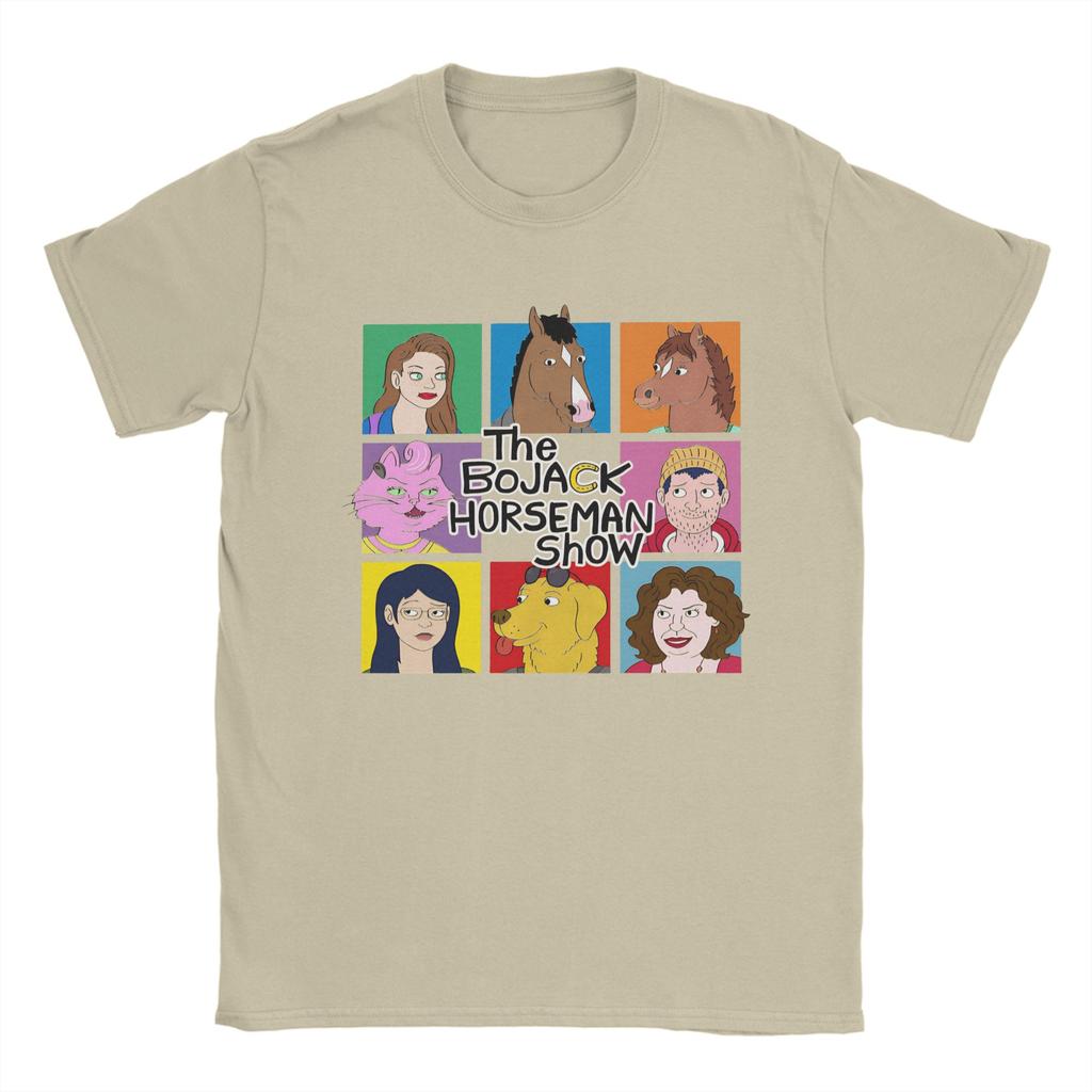 The BoJacks HorseUnisexs Show T Shirt Unisex Women Pure Cotton Vintage TShirt O Neck Tee Shirt Short Sleeve Tops Gift Idea