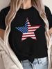 American Flag Star Distressed Graphic T-shirt