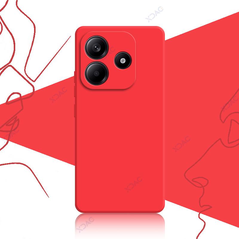 

Роскошный модный милый чехол для Xiaomi Redmi Note 14 RedmiNote14 5G 360 мягкий квадратный жидкий силиконовый чехол для мобильного телефона Redmi Note 14 5G красный
