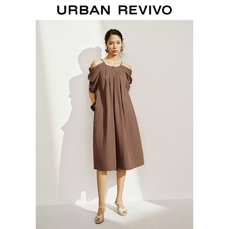 UR2026 Women s Casual Puff Sleeve Loose Dress S