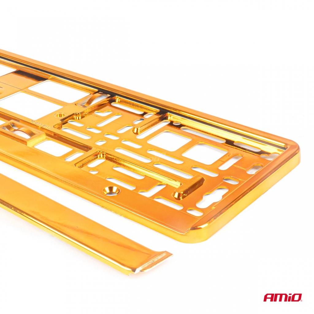 Orange Metallic License Plate Frame AMIO-03175