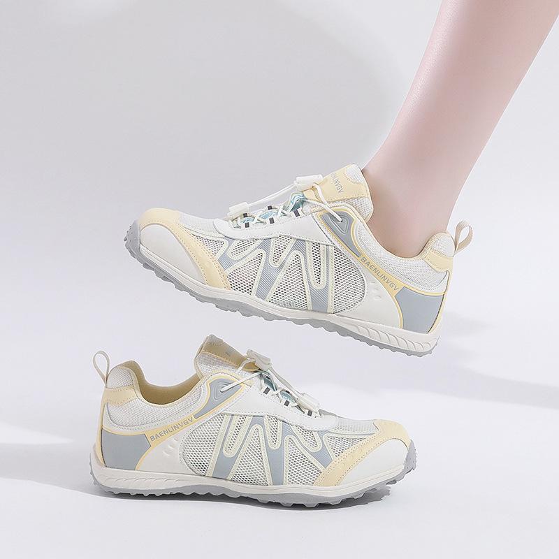 2025 spring and summer hiking drawstring dad shoes outdoor sports hiking shoes jogging shoes women's mesh breathable retro casual