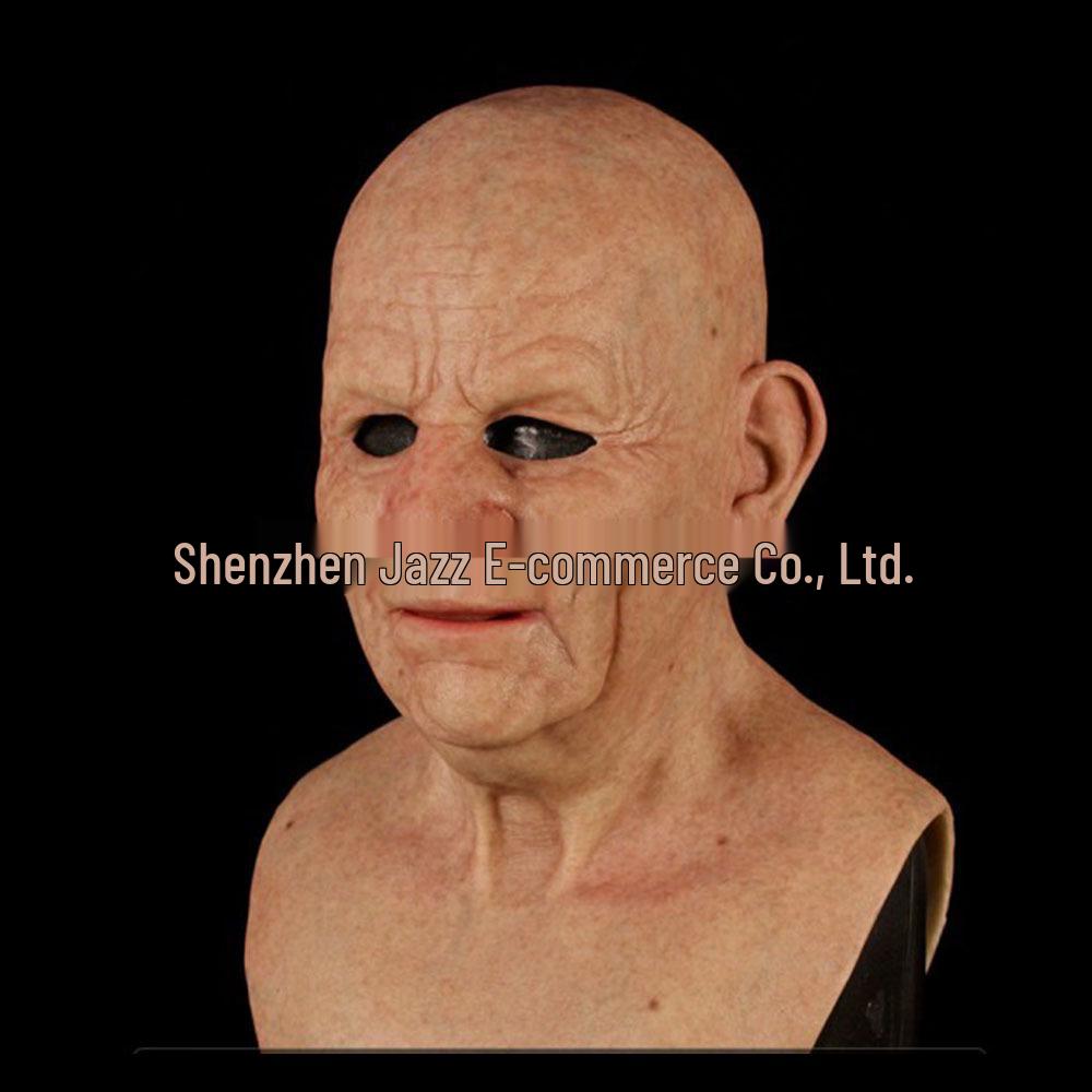 Realistic Latex Halloween Mask: Young Man with Wig