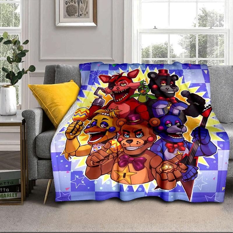 Fnaf Charakter Collage Decke Flanelldecke für Bett, Sofa, Camping, Wandern, Picknick Zubehör, Geschenk für Familie Fan Geschenke
