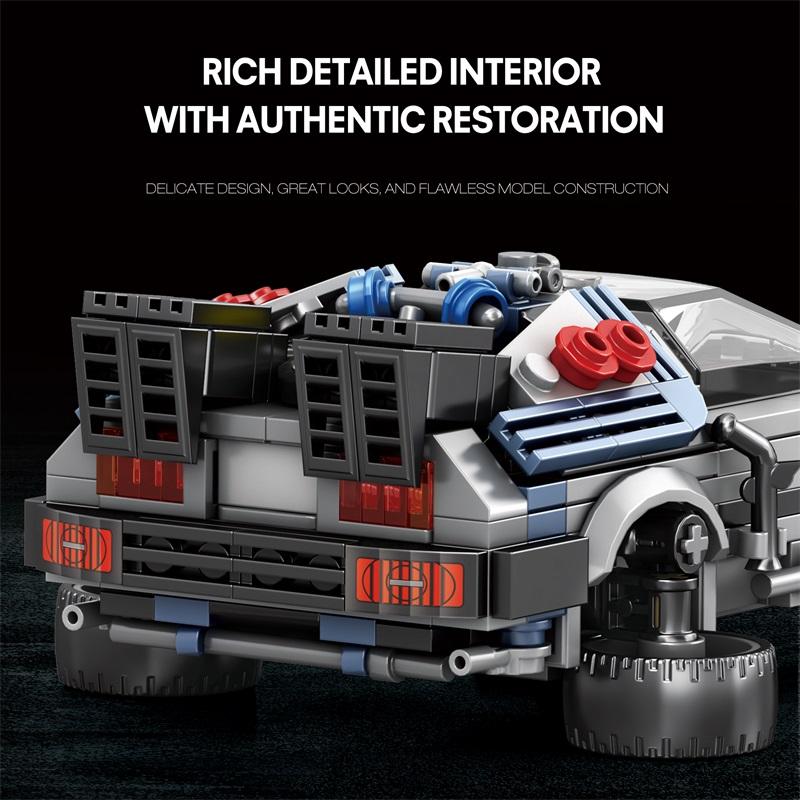 1:24 Blocos de Construção de Carros de Corrida de Filmes Clássicos Modelo MOC Carros Esportivos Brinquedos De Volta Para o Futuro Veículo Presentes de Festival para Meninos Crianças