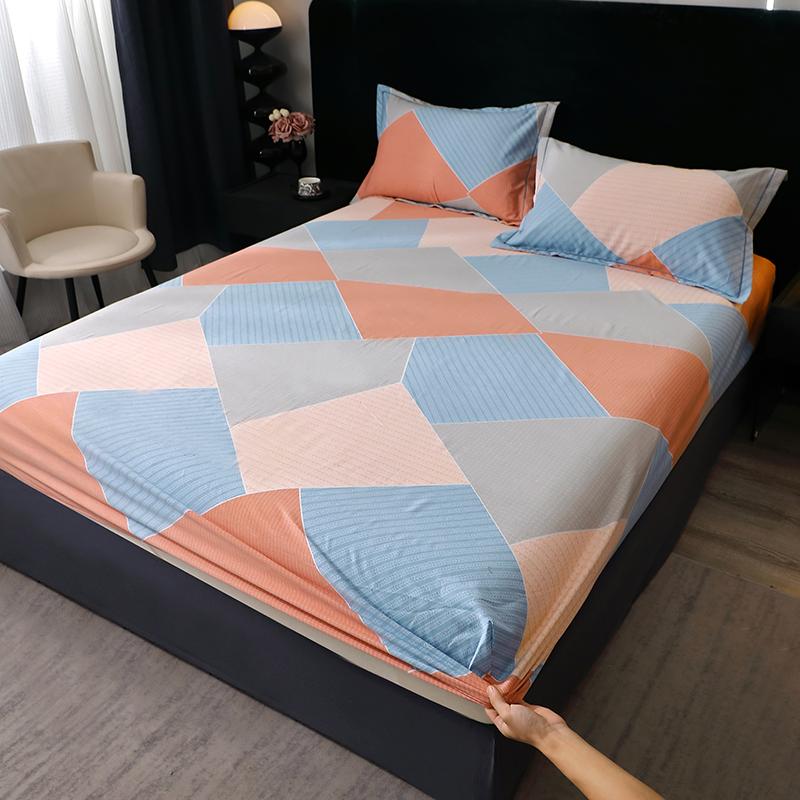 Queen Size Bedsheet 100% Cotton Fitted Sheet Brushed Bed Cover Soft Mattress Protector Sabanas Para Cama (Pillowcase Need Order)