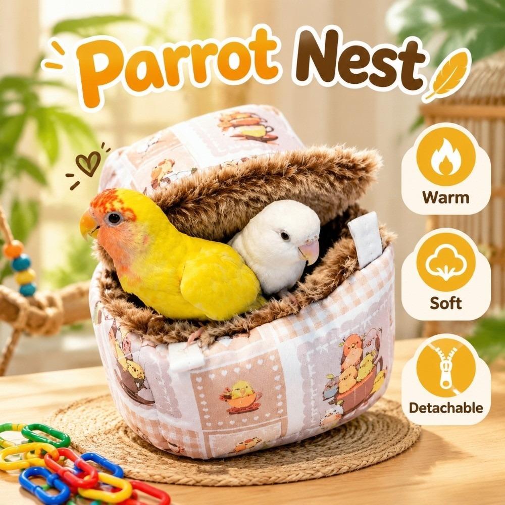 Detachable Bird Sleeping Bag Soft Bird House Cute Parrot Nest Winter