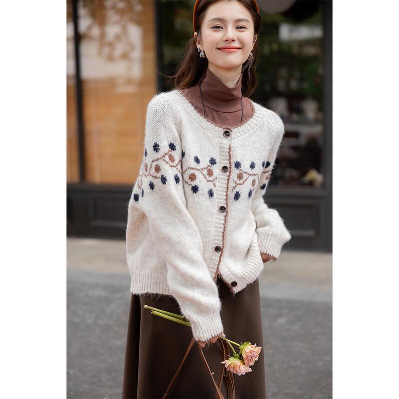 

Mokana Women s Fair Isle Jacquard Knit Sweater One Size