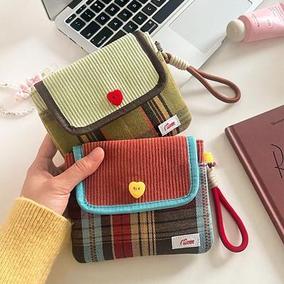 Cute Small Sanitary Pads Bag Multipurpose Large Capacity Portable Napkin Pouch Storage Bag Contrast Color Coin Purse Data Cables Organizer Storage Bag