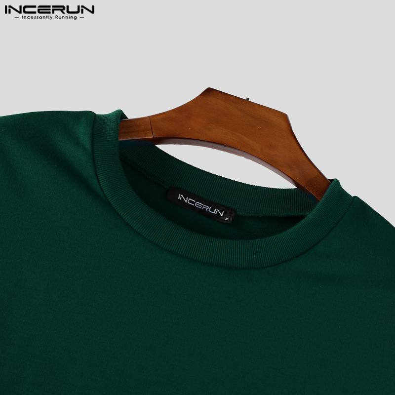 INCERUN Oversized Autumn Men Long Sleeve Pullovers Long Pants Casual Two Pieces Sets Outfits