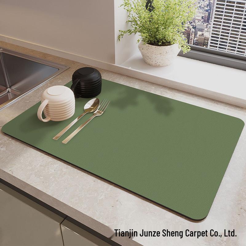 New Customizable Non-Slip Absorbent Kitchen Drying Mat for Cups, Plates, and Bowls