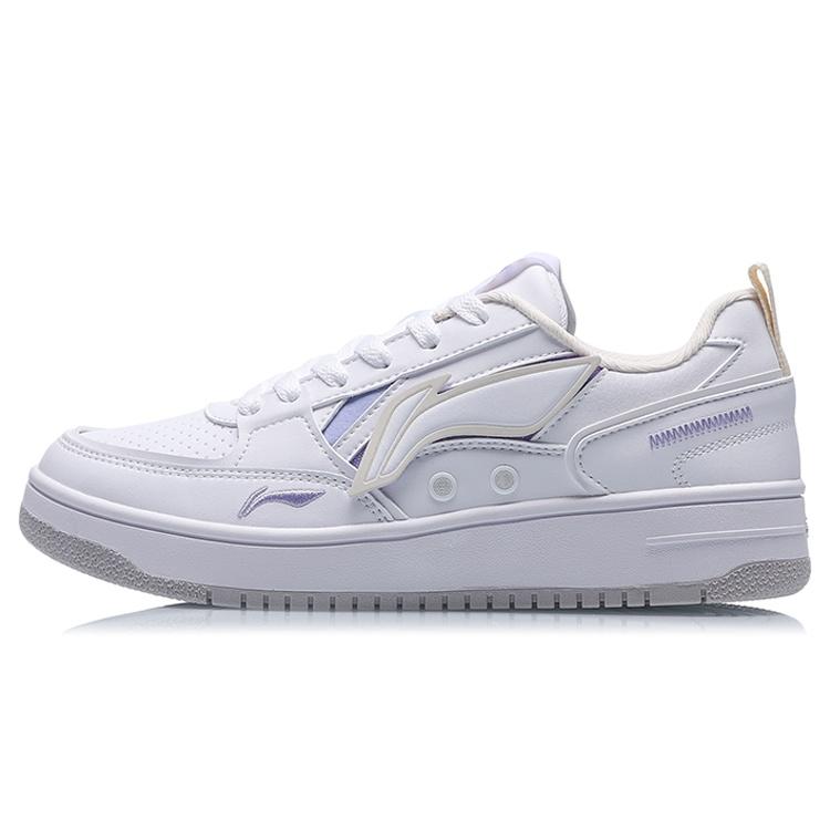 (WMNS) Li-Ning Lifestyle Skate Shoes White Purple Women s AGCQ544-2 EU 35