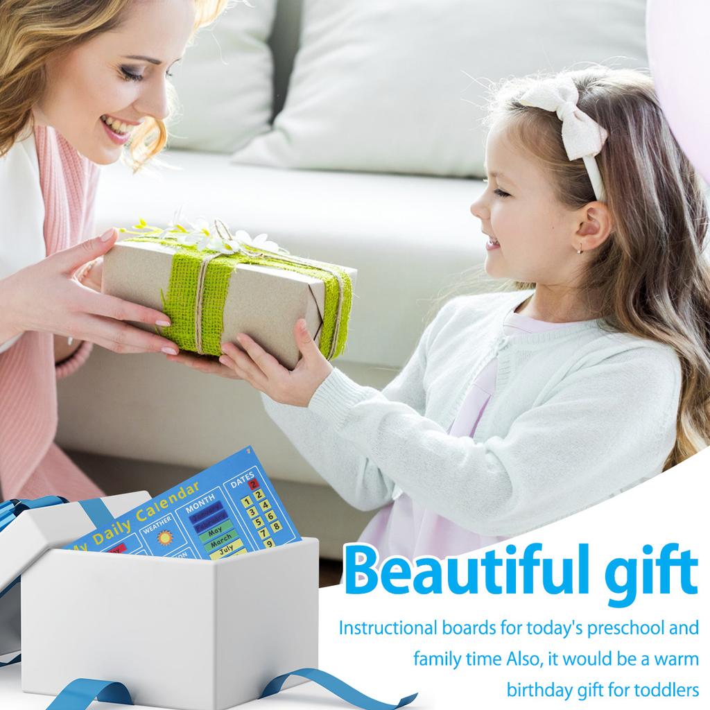 My First Daily Calendar Felt-Board for Toddlers 100x70cm Today Calendar Chart Hanging Board for Wall Date Weather Season Month