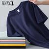 HNXC Kortermet t-skjorte i bomull for menn mote løs halvermet skjorte med trykt medfølende skjorte