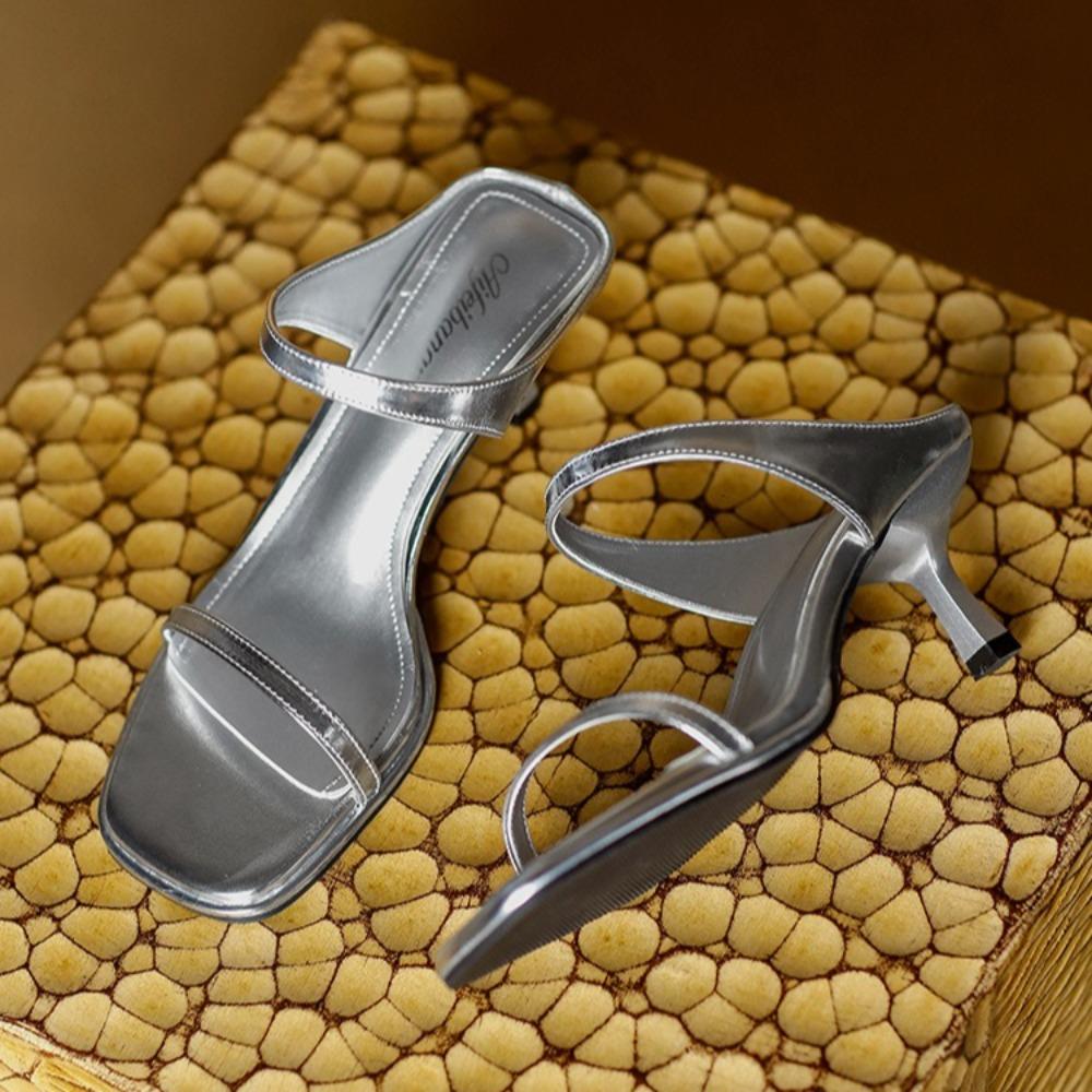 High Heel Slippers Women's Summer Outside New Fashion Open Toed Cool Slippers Women's High Heeled Sandals Summer Women's Shoes