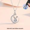 S925 Sterling Silver Moissanit Månskens Jade Kanin Halsband - Söt Nyckelbenskedja Qixi Gåva till Kvinnor