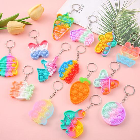 Yousheng Bubble Popping Keychain Students Office Workers Stress Relief Push Bubble Key Ring Backpack Hanging Decoration