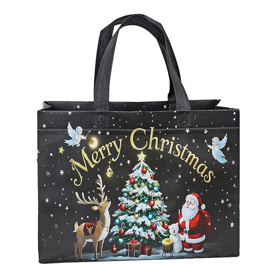 Christmas Gift Bags Large Reusable Tote Bag with Handles Non-Woven Christmas Grocery Shopping Bag for Holiday Xmas Party Supplies